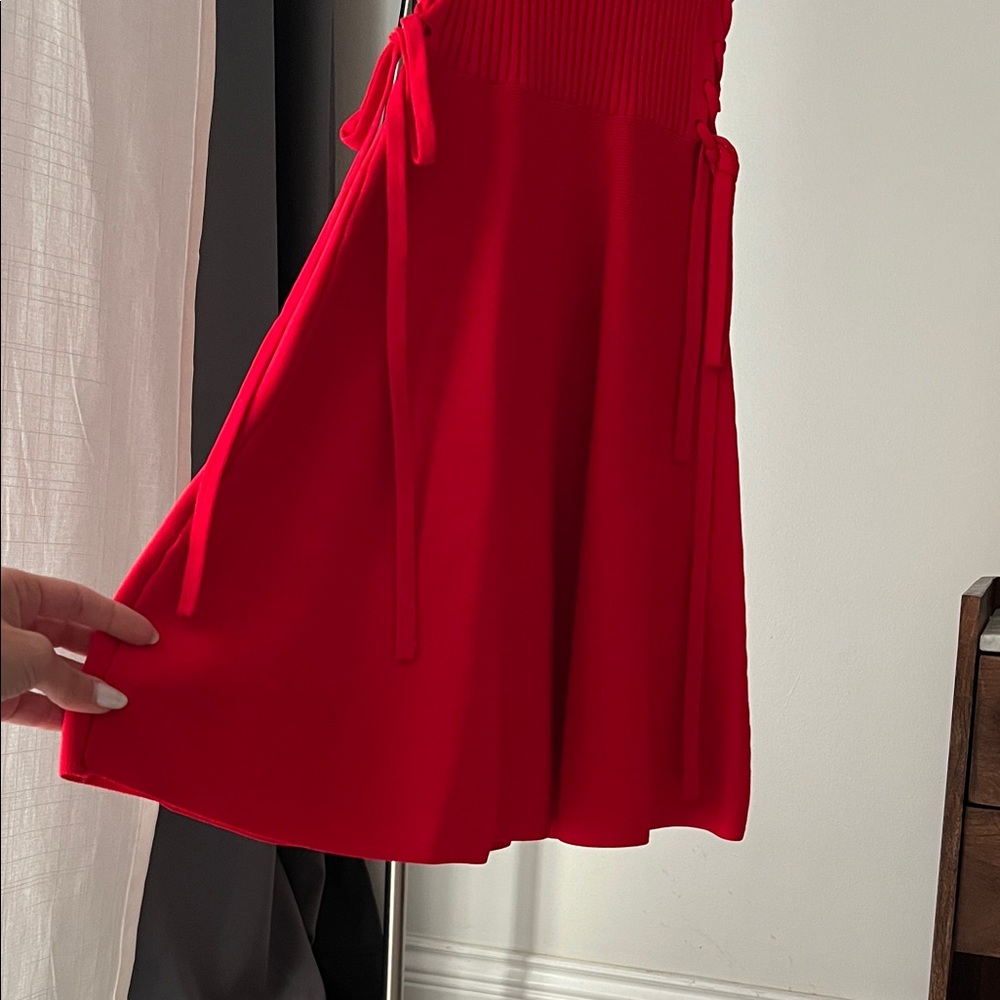 Design Lab Lord & Taylor Red Ribbed Mini Dress - Picture 4 of 5